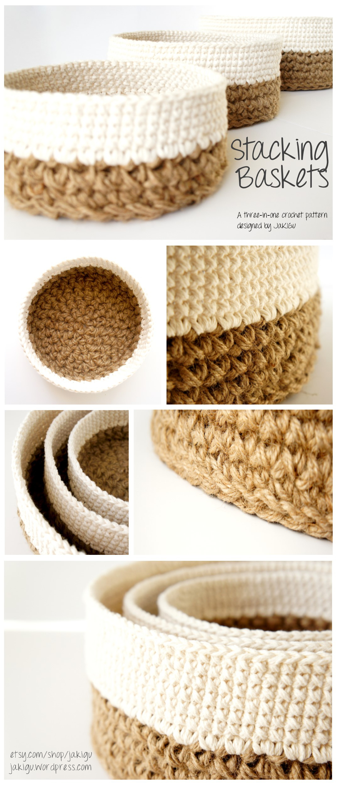 Stacking Baskets Crochet Pattern Designed by JaKiGu