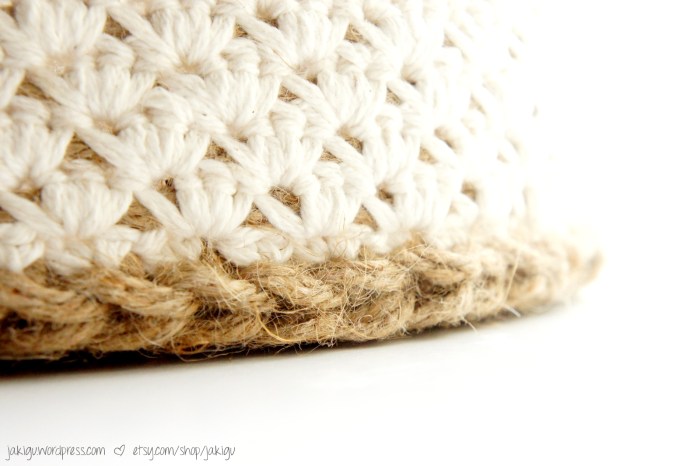 Jute and Cotton Basket Set | jakigu.com crochet pattern