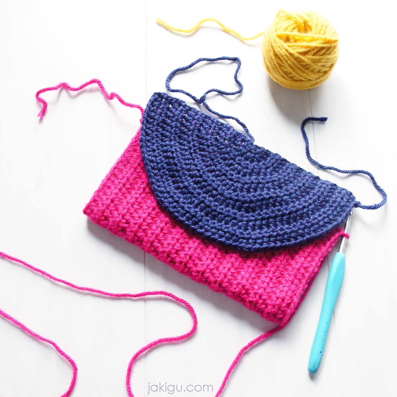 Bold crochet clutch - handbag - journal cover